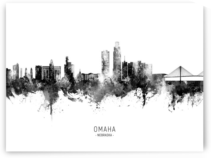 Omaha Nebraska Skyline by Michael Tompsett