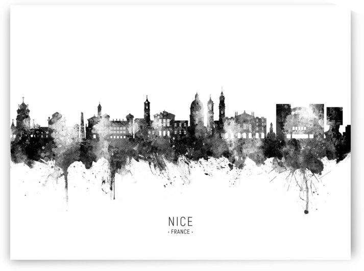 Nice France Skyline by Michael Tompsett