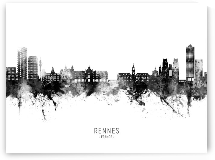 Rennes France Skyline by Michael Tompsett