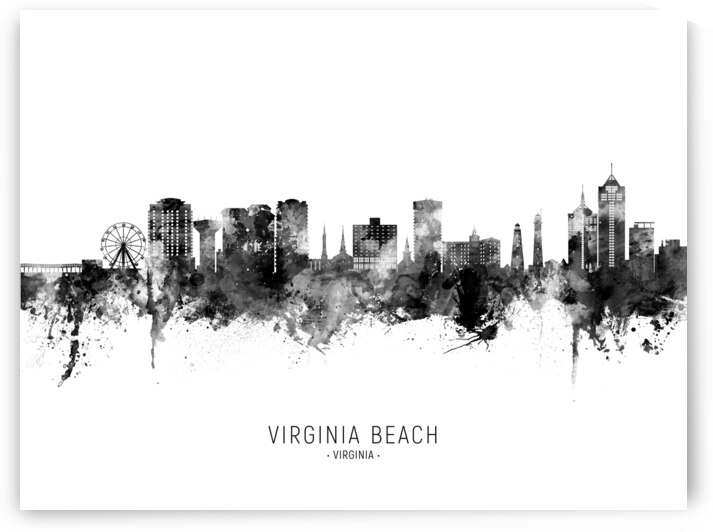 Virginia Beach Virginia Skyline by Michael Tompsett