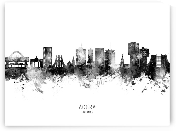 Accra Ghana Skyline by Michael Tompsett