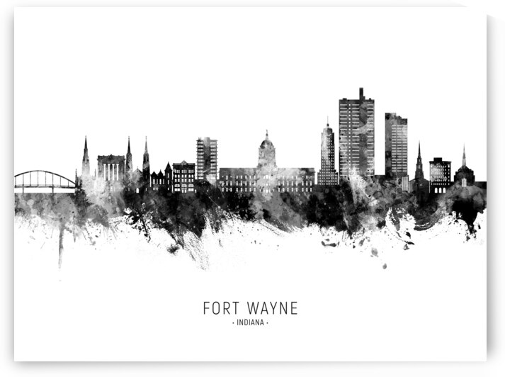 Fort Wayne Indiana Skyline by Michael Tompsett