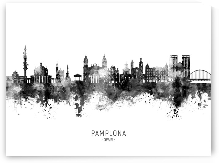 Pamplona Spain Skyline by Michael Tompsett