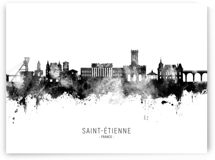 Saint-Etienne France Skyline by Michael Tompsett