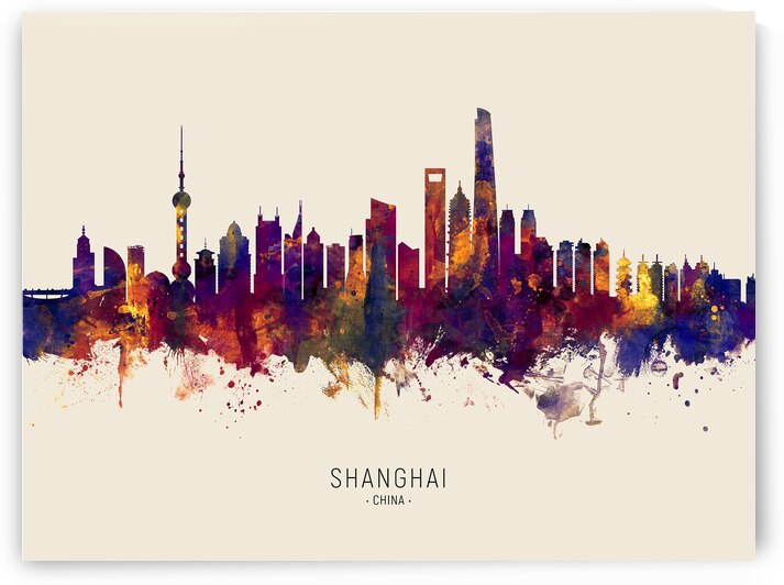 Shanghai China Skyline by Michael Tompsett