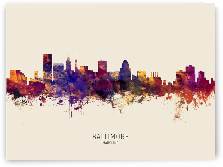Baltimore Maryland Skyline by Michael Tompsett