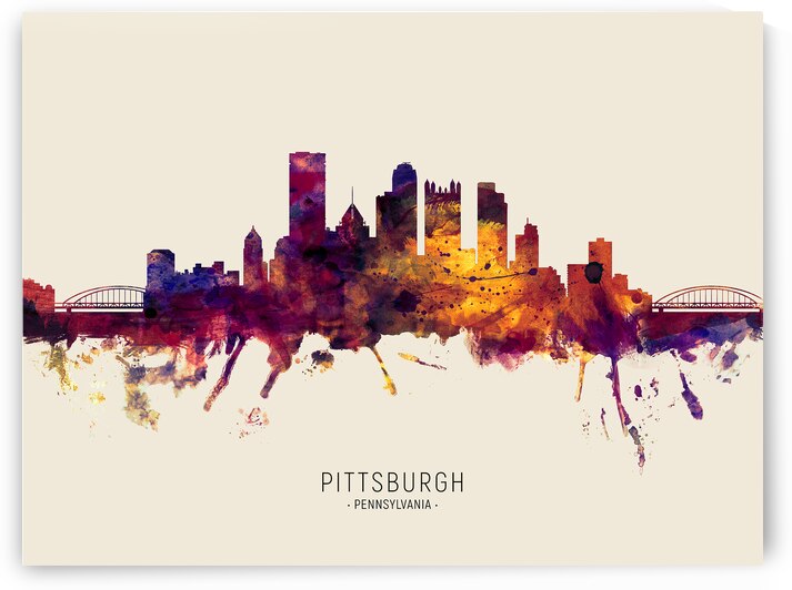 Pittsburgh Pennsylvania Skyline by Michael Tompsett
