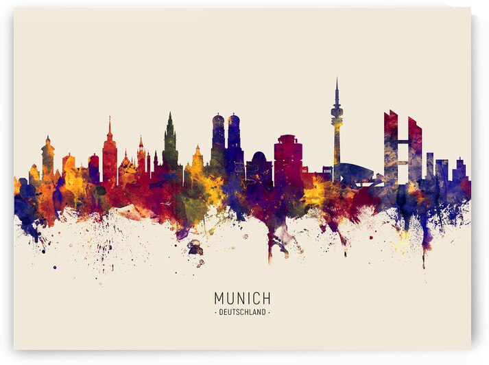 Munich Germany Skyline by Michael Tompsett