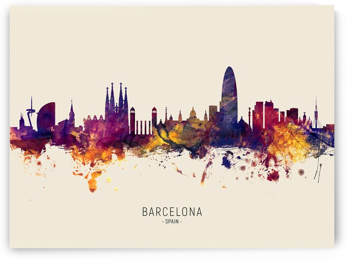 Barcelona Spain Skyline by Michael Tompsett
