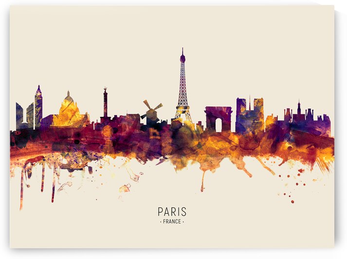 Paris France Skyline by Michael Tompsett