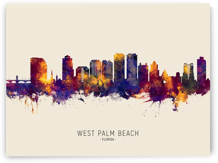 West Palm Beach Florida Skyline by Michael Tompsett