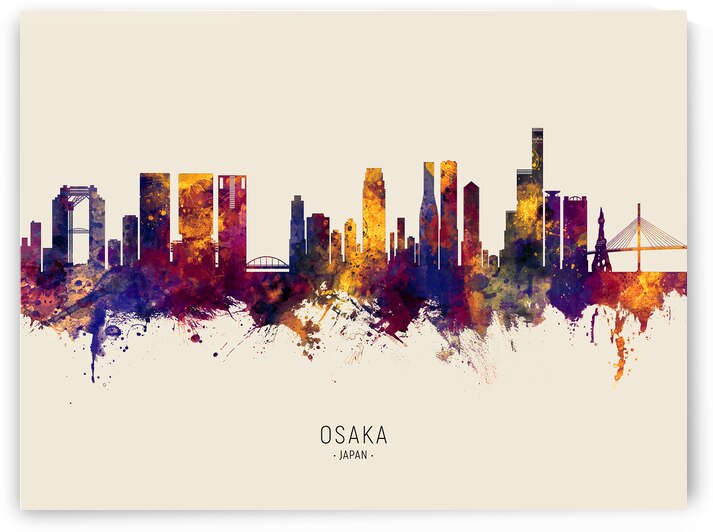 Osaka Japan Skyline by Michael Tompsett