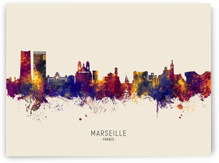 Marseille France Skyline by Michael Tompsett