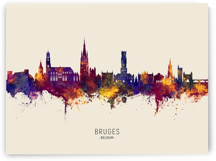 Bruges Belgium Skyline by Michael Tompsett