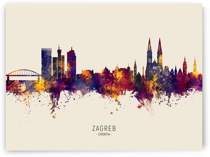 Zagreb Croatia Skyline by Michael Tompsett