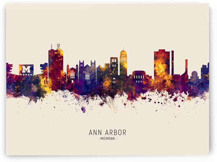 Ann Arbor Michigan Skyline by Michael Tompsett