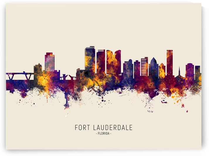 Fort Lauderdale Florida Skyline by Michael Tompsett
