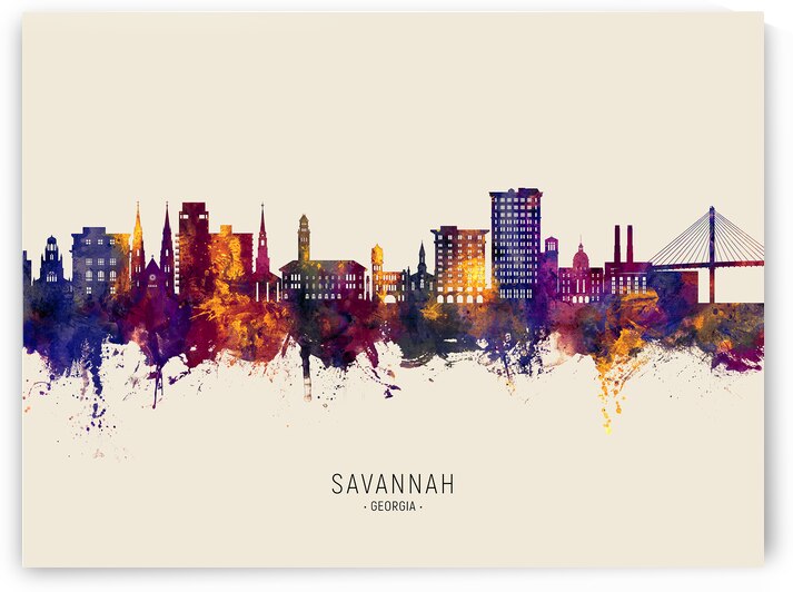 Savannah Georgia Skyline by Michael Tompsett