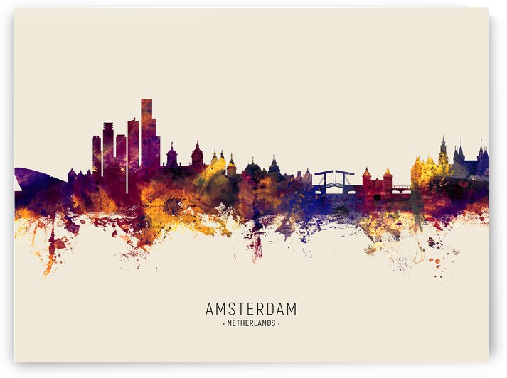 Amsterdam The Netherlands Skyline by Michael Tompsett