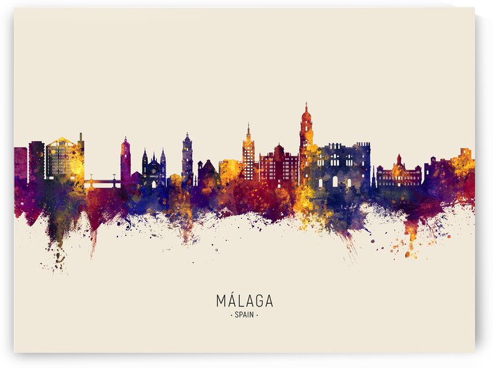 Malaga Spain Skyline by Michael Tompsett