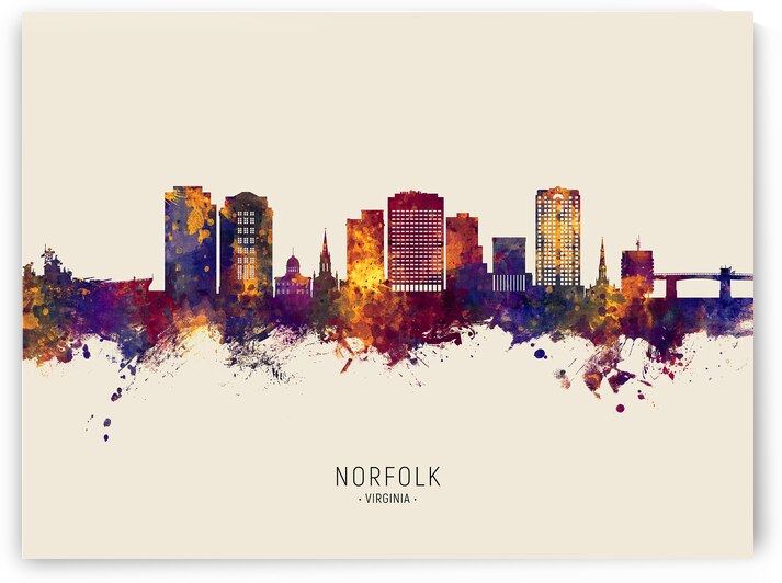 Norfolk Virginia Skyline by Michael Tompsett