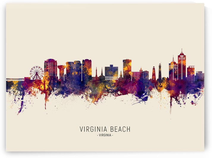 Virginia Beach Virginia Skyline by Michael Tompsett