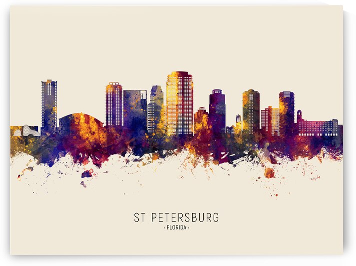 St Petersburg Florida Skyline by Michael Tompsett