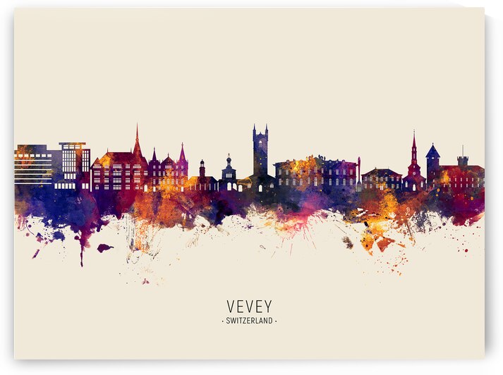 Vevey Switzerland Skyline by Michael Tompsett