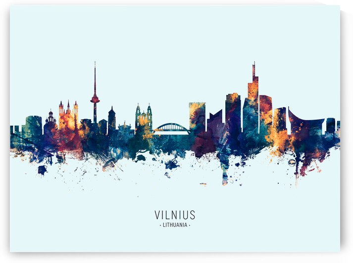 Vilnius Lithuania Skyline by Michael Tompsett