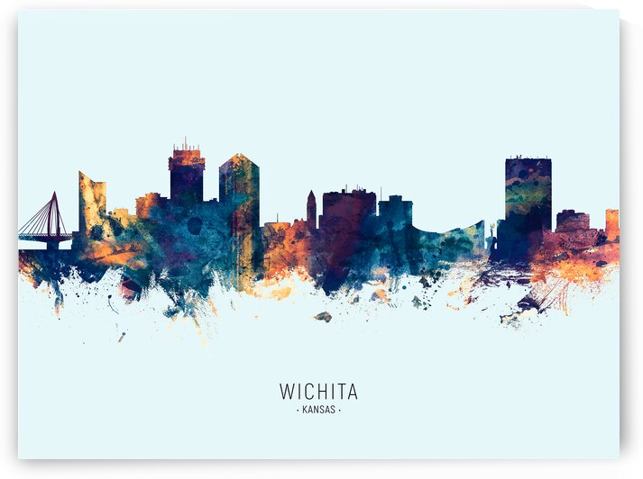 Wichita Kansas Skyline by Michael Tompsett