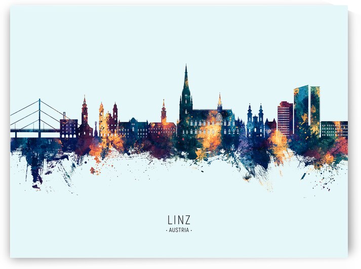 Linz Austria Skyline by Michael Tompsett