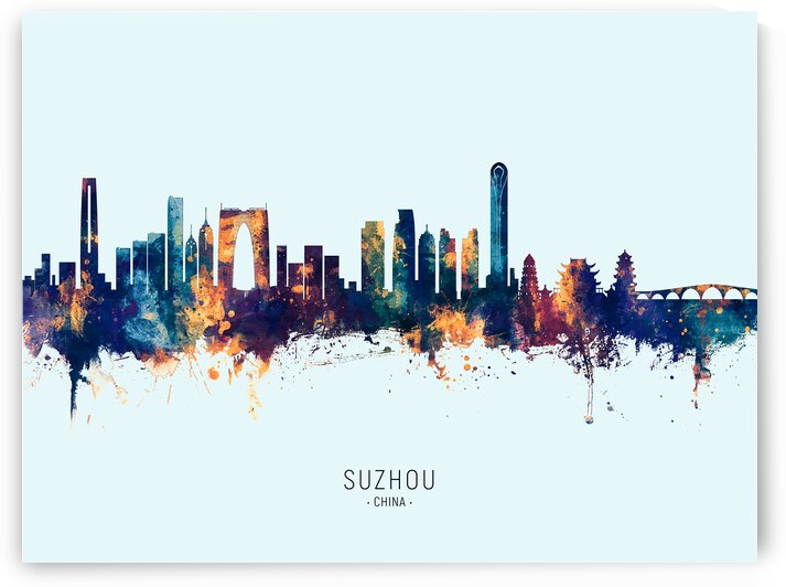Suzhou China Skyline by Michael Tompsett