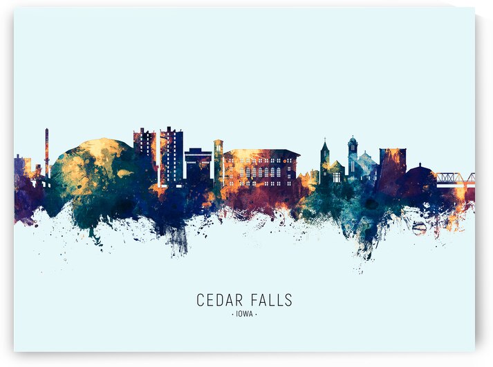Cedar Falls Iowa Skyline by Michael Tompsett