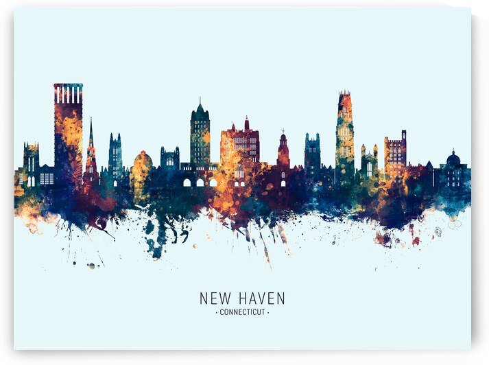 New Haven Connecticut Skyline by Michael Tompsett
