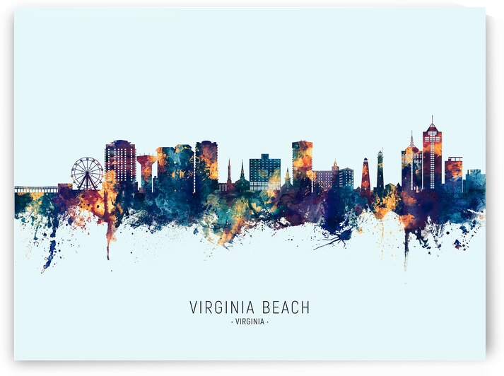 Virginia Beach Virginia Skyline by Michael Tompsett