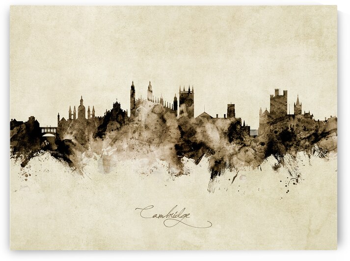 Cambridge England Skyline by Michael Tompsett