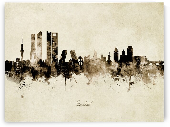 Madrid Spain Skyline by Michael Tompsett
