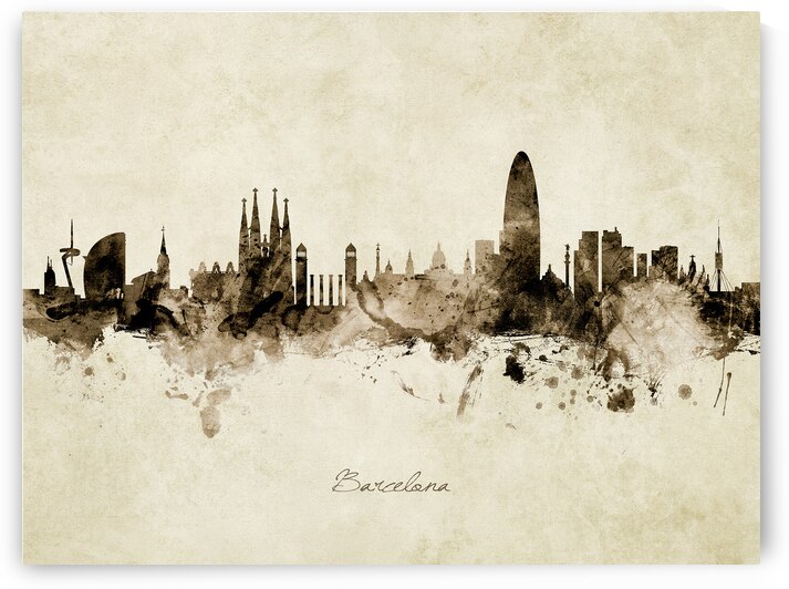 Barcelona Spain Skyline by Michael Tompsett