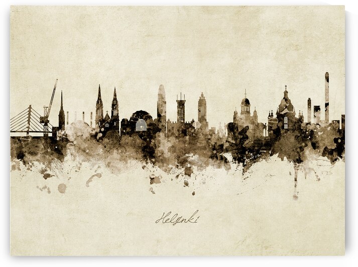 Helsinki Finland Skyline by Michael Tompsett
