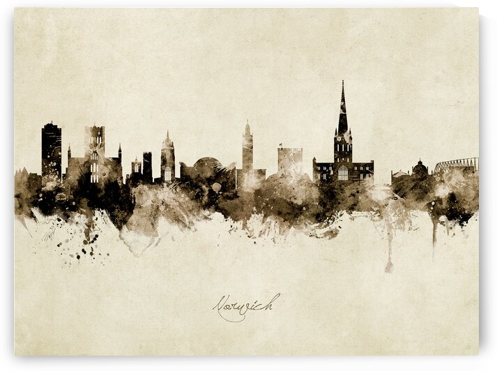 Norwich England Skyline by Michael Tompsett