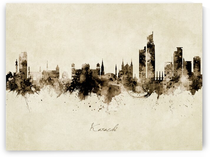 Karachi Pakistan Skyline by Michael Tompsett