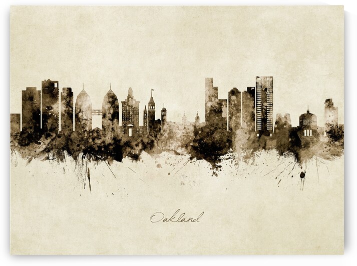 Oakland California Skyline by Michael Tompsett
