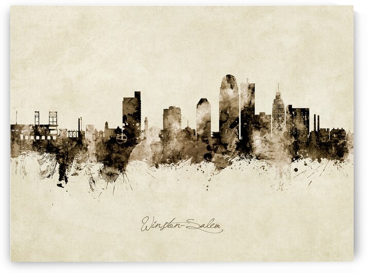 Winston-Salem North Carolina Skyline by Michael Tompsett