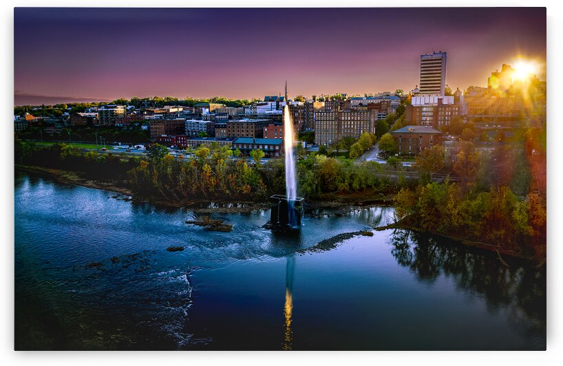 Lynchburg James River Front Skyline Sunset by Norma Brandsberg Photography