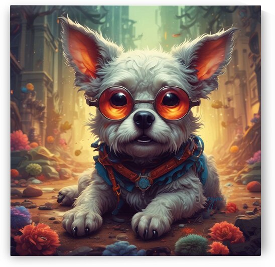 Puppy In Glasses by One Simple Gallery