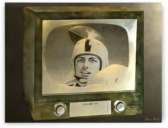 TV Football 1950s General Electric Television Art by Row One Brand