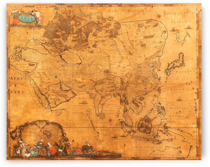 Ancient cartography. Authentic old map. Exploration geography  by Paolo Modena