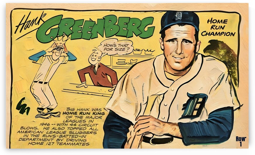 detroit hank greenberg home run champ art by Row One Brand