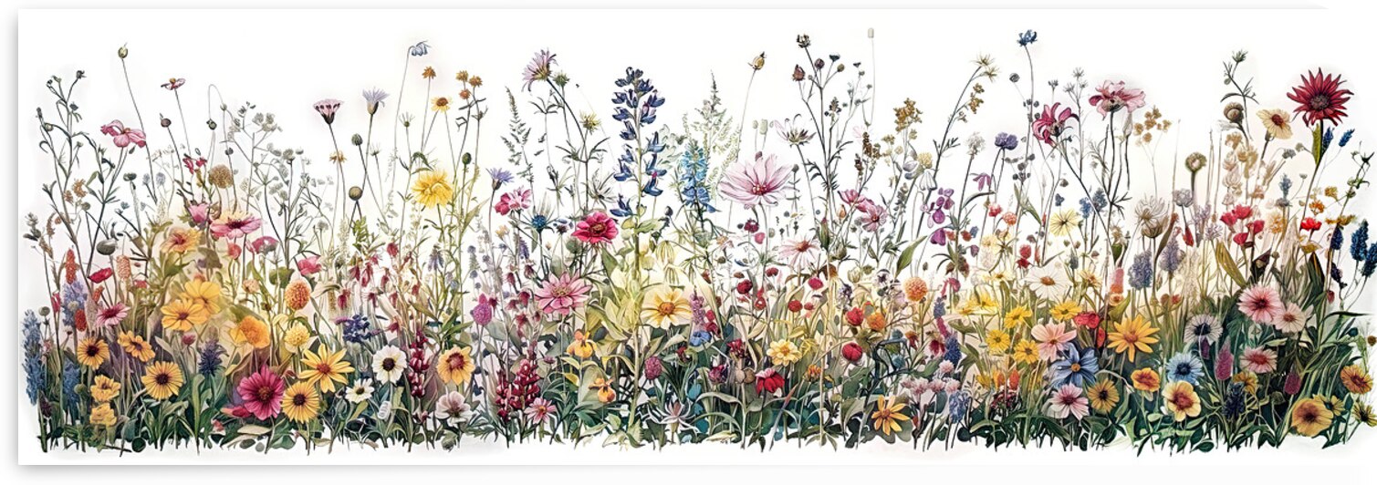 Colorful Wildflower Garden by New York Art Studio