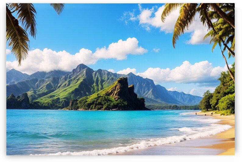 Hanalei Bay Hawaii Beach II by Modern Wall Artwork